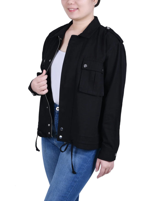 DORETHA-Long Sleeve Twill Jacket