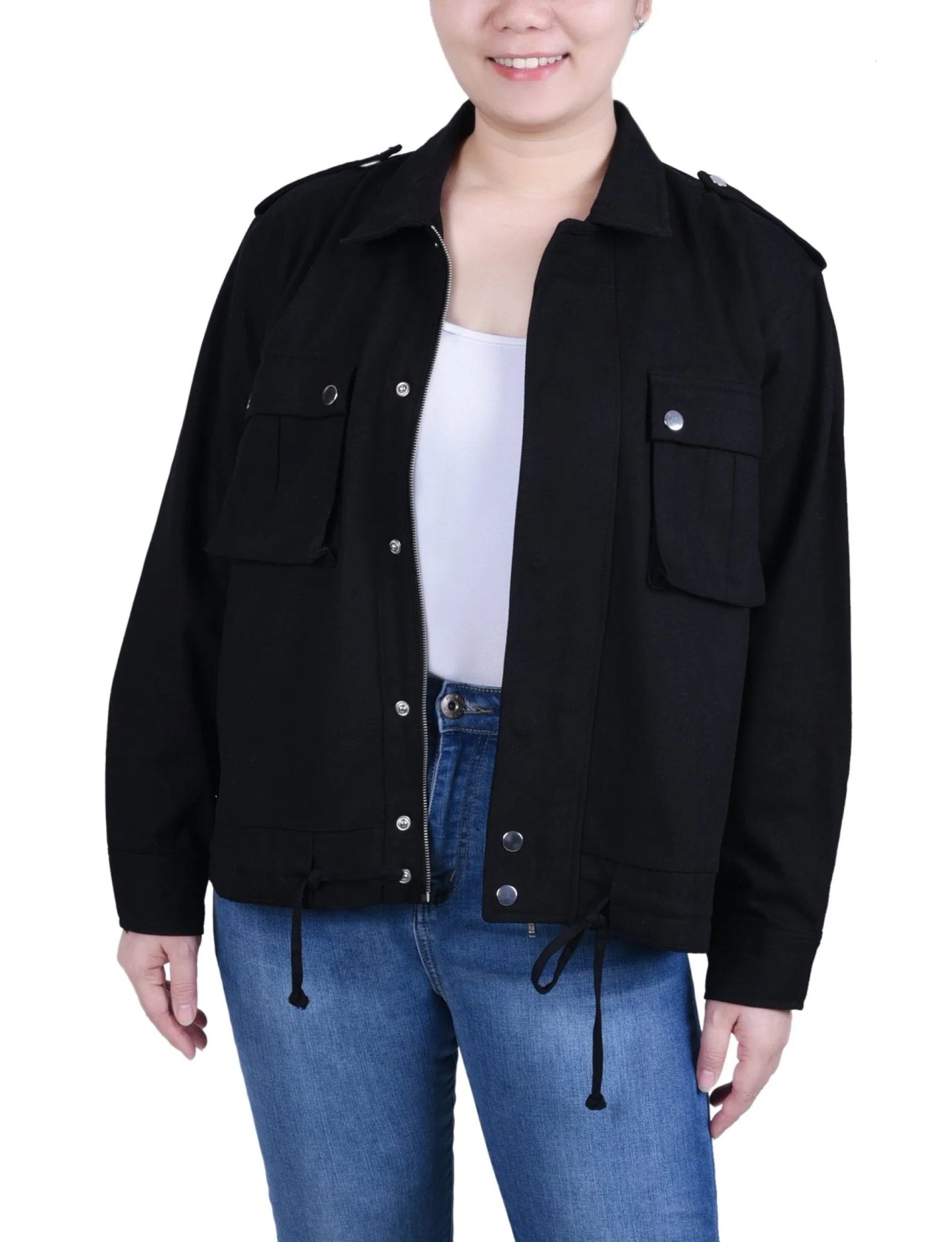 DORETHA-Long Sleeve Twill Jacket